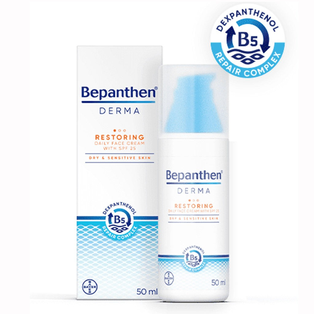 Bepanthen Derma Restoring Daily Face Cream With SPF25 For Dry & Sensitive Skin 50ml - Easy Pharmacy LLC
