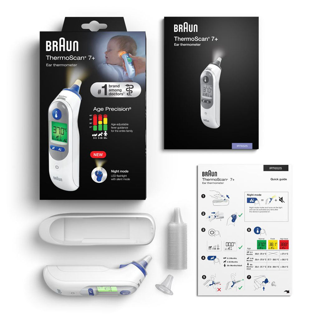 Braun Thermoscan 7+ Ear Thermometer IRT6525 + Pulse Oximeter YK-81CEU PROMO PACK - Easy Pharmacy LLC