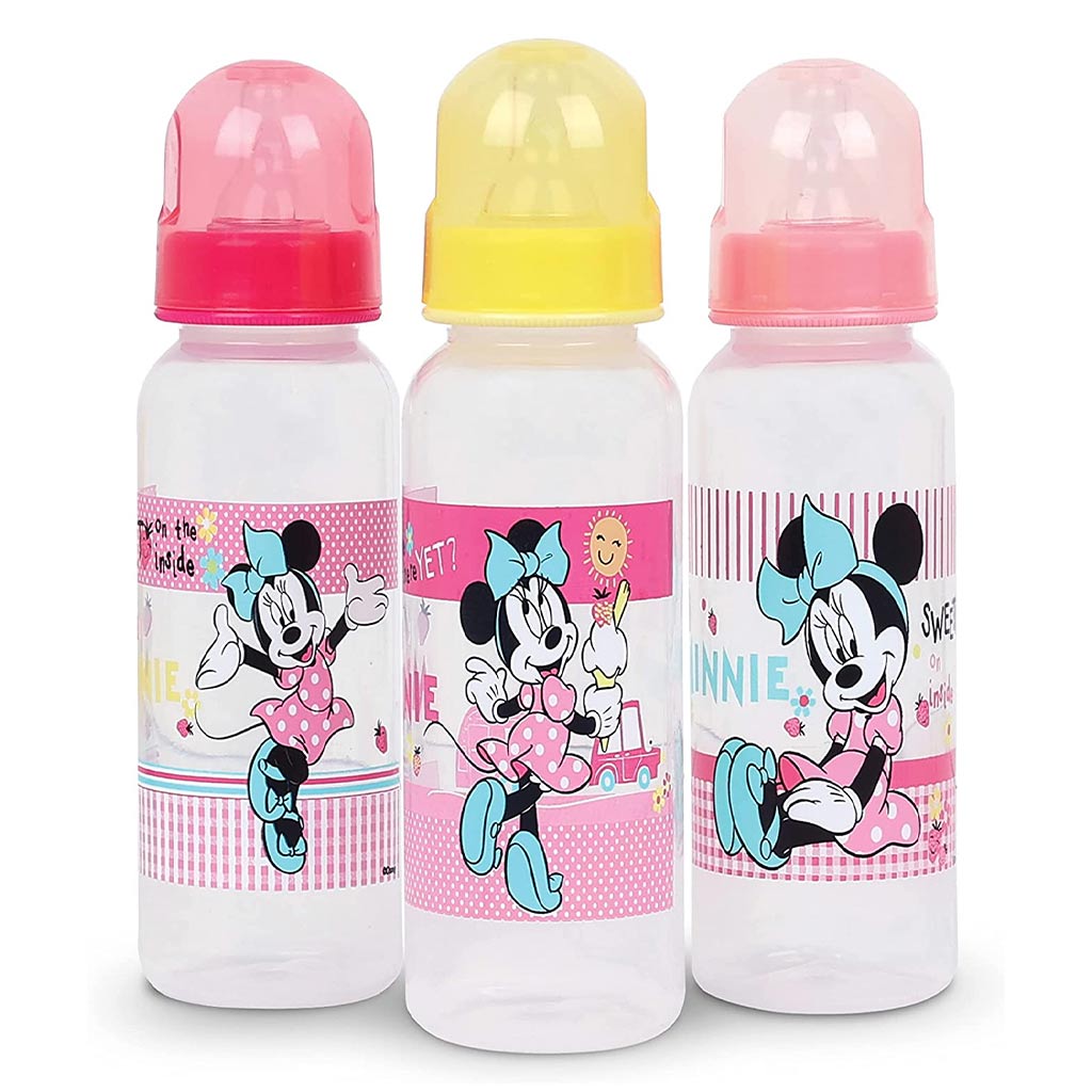 Disney Minnie Mouse 260ml Feeding Bottle For 0+Month Baby, Pack of 3's - Easy Pharmacy LLC