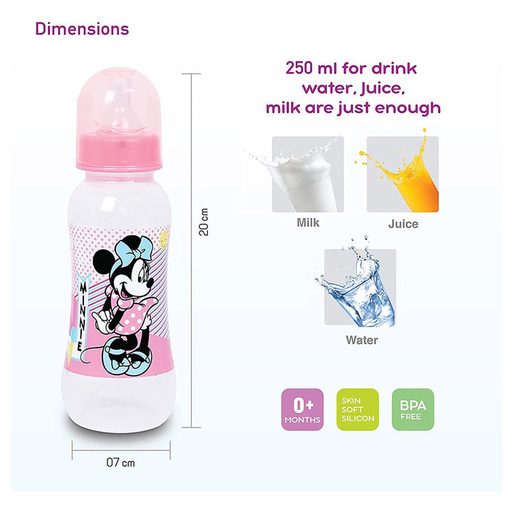 Disney Minnie Mouse 260ml Feeding Bottle For 0+Month Baby, Pack of 1's - Easy Pharmacy LLC