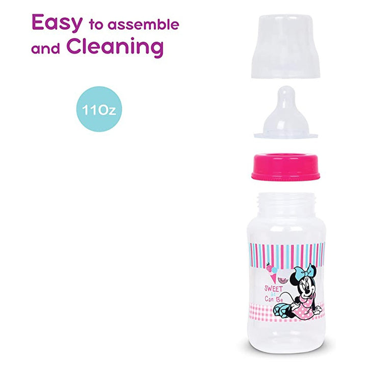 Disney Minnie Mouse 320 ml Wide-Neck Feeding Bottle For 0+Month Baby, Pink, Pack of 1's - Easy Pharmacy LLC