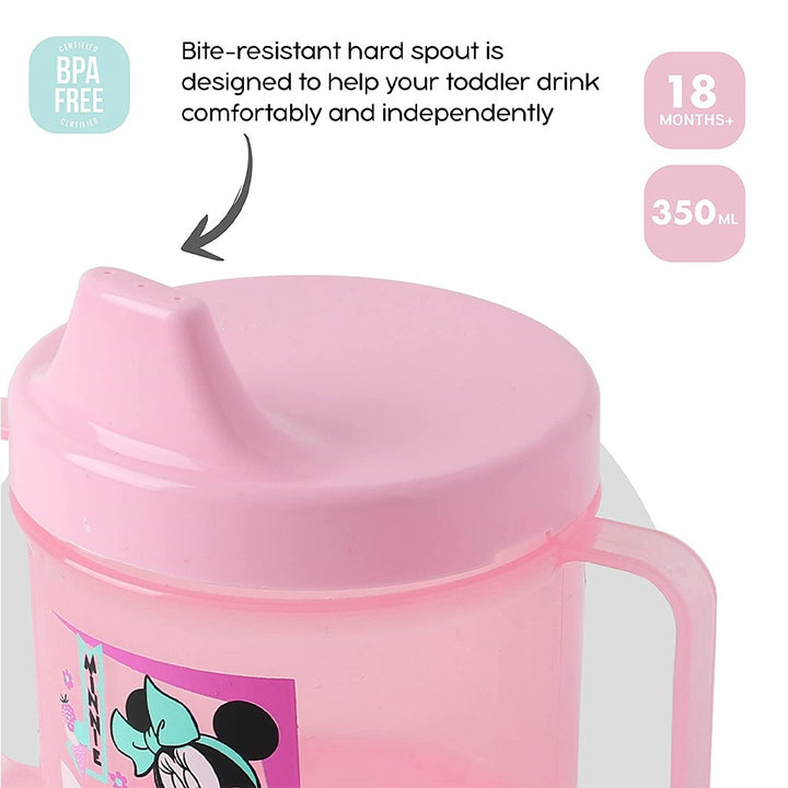 Disney Minnie Mouse 225ml Training Double Handle Spill Proof Sippy Cup For 18+ Months Baby, Pink, Pack of 1's - Easy Pharmacy LLC