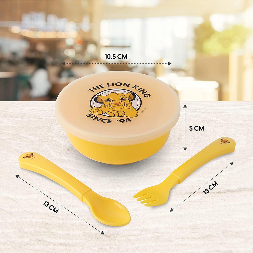 Disney The Lion King Feeding Bowl Set For 6 Months+ Babies, Yellow, Set of 3 Pieces - Easy Pharmacy LLC