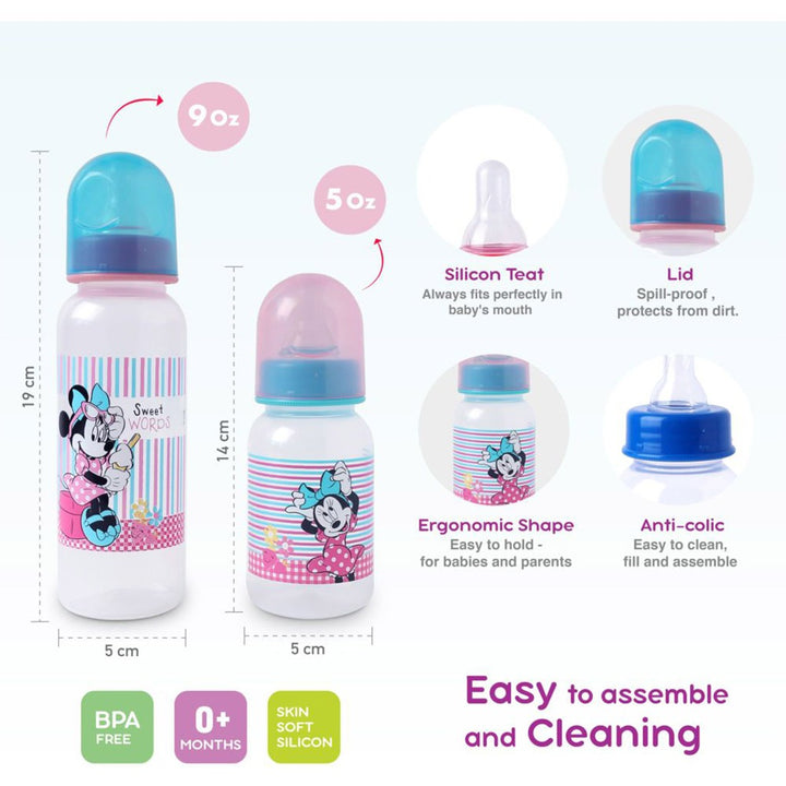 Disney Minnie Mouse Feeding Combo Gift Set For Baby With Feeding Bottle, Soother & Bottle Brush - Pack of 4 Pieces TRHA1727 - Easy Pharmacy LLC