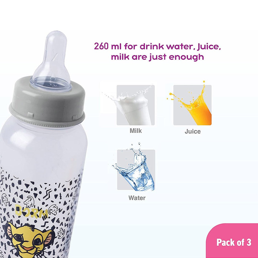 Disney The Lion King 260ml Feeding Bottle For 0+ Month Babies, Pack of 3's - Easy Pharmacy LLC