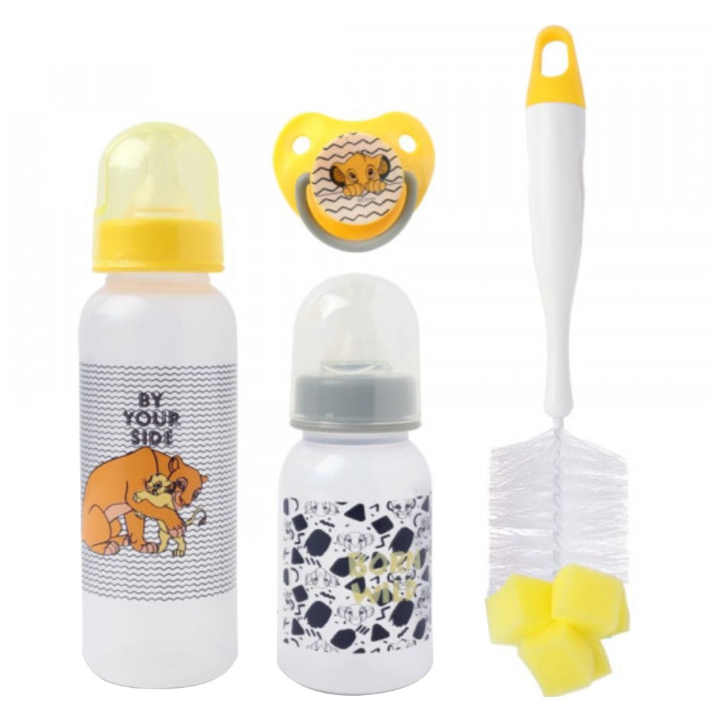 Disney The Lion King Feeding Combo Gift Set For Baby With Feeding Bottle, Soother & Bottle Brush - Pack of 4 Pieces TRHA2117 - Easy Pharmacy LLC