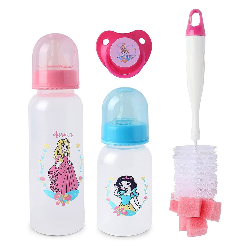 Disney Princess Feeding Combo Gift Set For Baby With Feeding Bottle, Soother & Bottle Brush - Pack of 4 Pieces TRHA1729 - Easy Pharmacy LLC