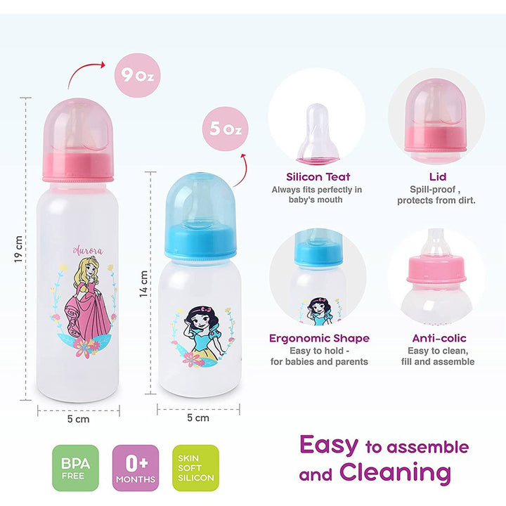 Disney Princess Feeding Combo Gift Set For Baby With Feeding Bottle, Soother & Bottle Brush - Pack of 4 Pieces TRHA1729 - Easy Pharmacy LLC