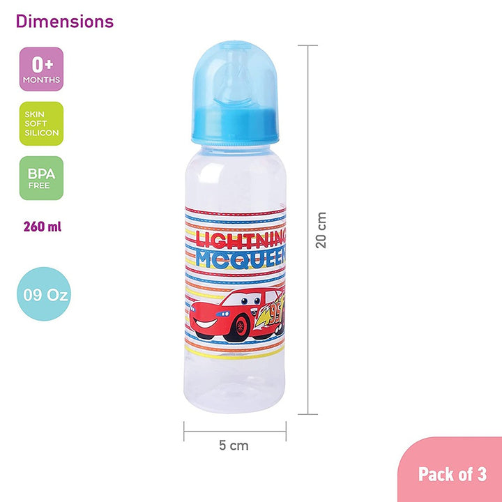 Disney Cars Lightning McQueen 260ml Feeding Bottle, Pack of 3's - Easy Pharmacy LLC