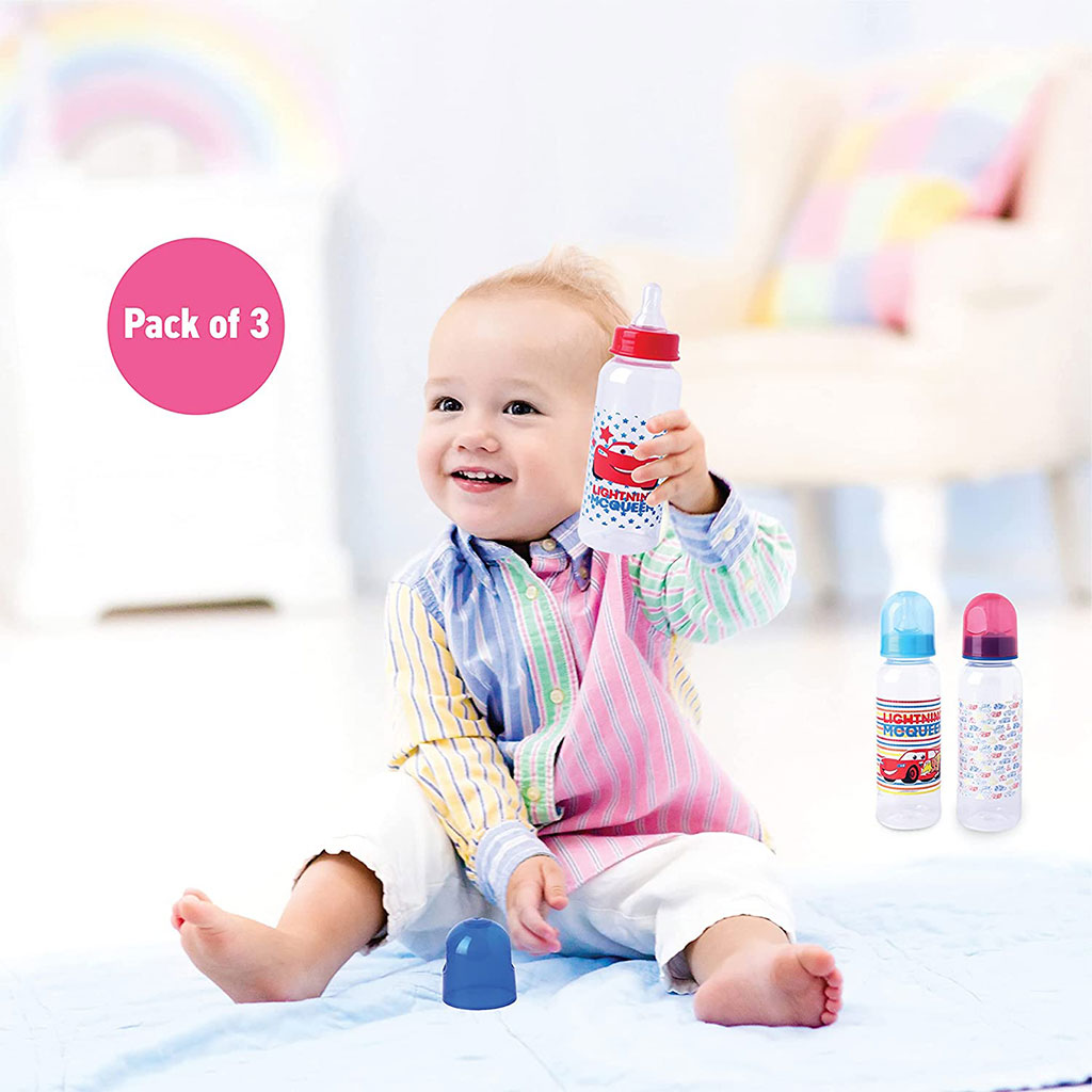 Disney Cars Lightning McQueen 260ml Feeding Bottle, Pack of 3's - Easy Pharmacy LLC