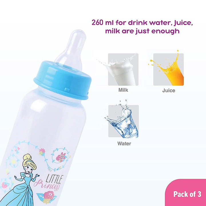 Disney Princess 260ml Feeding Bottle For 0+ Month Babies, Pack of 3's - Easy Pharmacy LLC