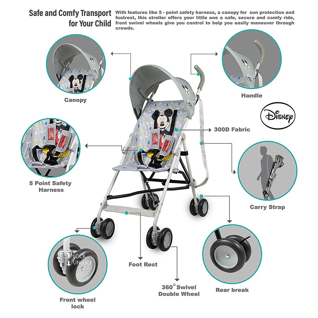 Disney Mickey Mouse Lightweight Buggy Stroller - B801FT - Easy Pharmacy LLC