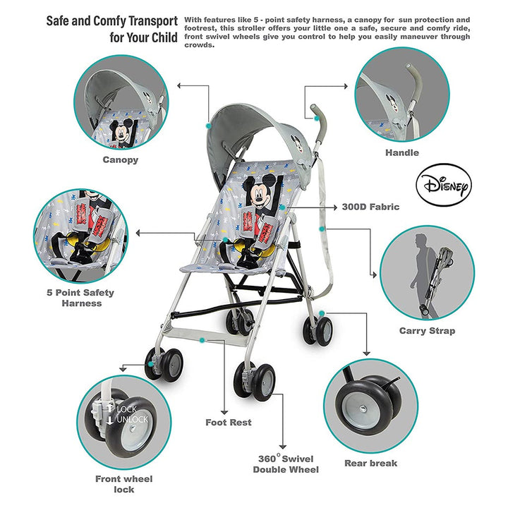 Disney Mickey Mouse Lightweight Buggy Stroller - B801FT - Easy Pharmacy LLC