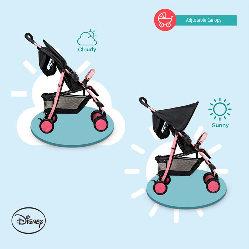 Disney Minnie Mouse Lightweight Picnic Stroller With Storage Cabin For 0 - 36 Months Baby - D1 Minnie - Easy Pharmacy LLC