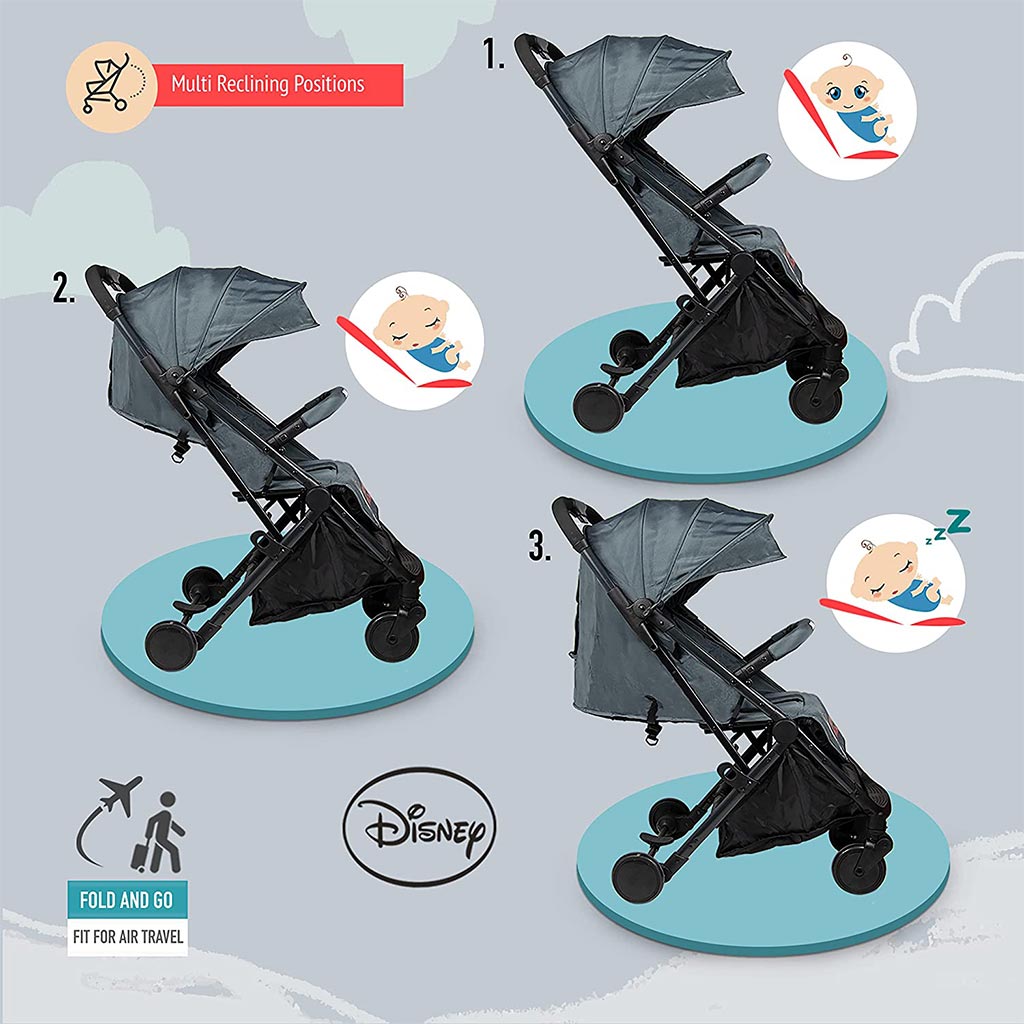 Disney Mickey Mouse Light Weight Travel Stroller For 0 - 36 Months Baby - S101 Mickey - Easy Pharmacy LLC