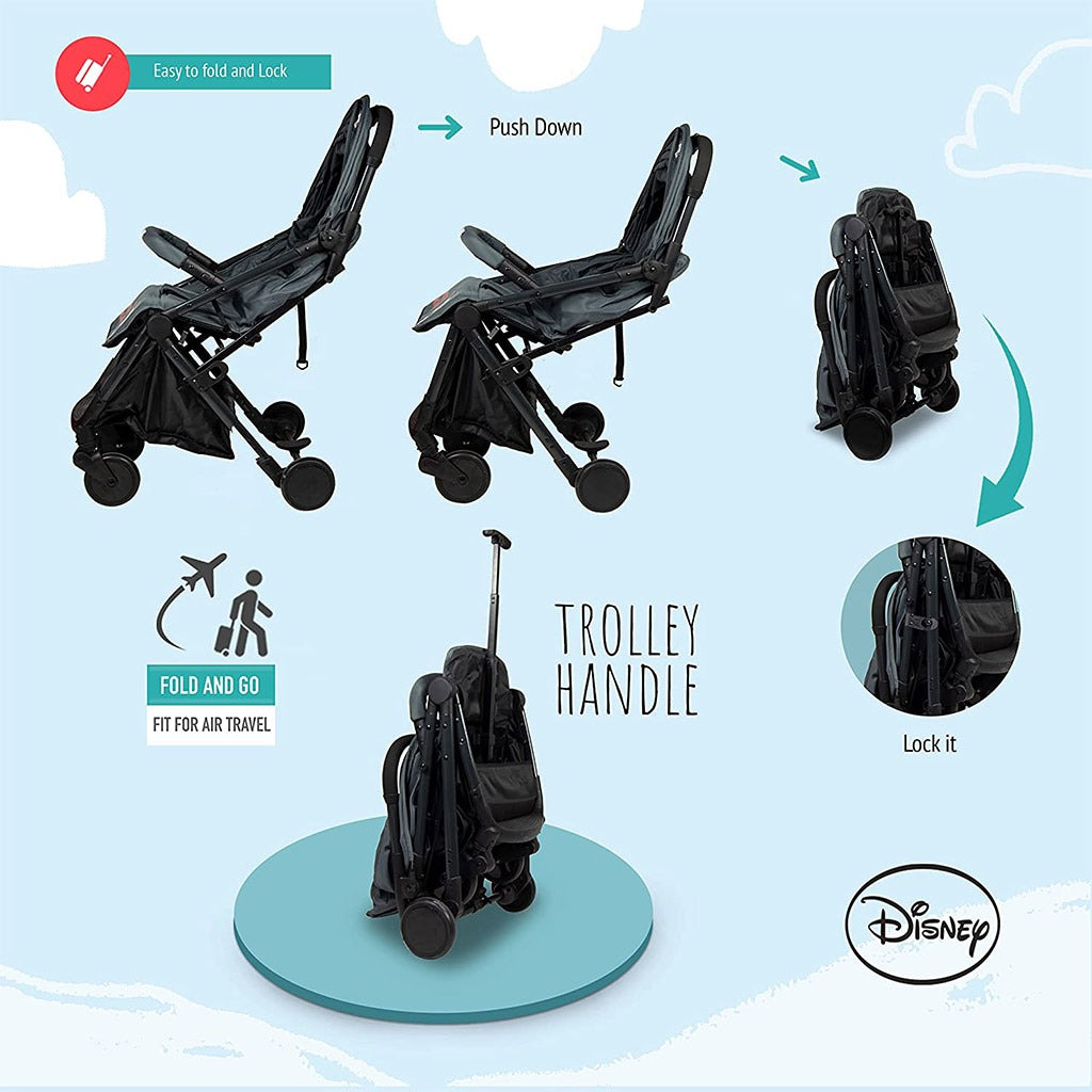Disney Mickey Mouse Light Weight Travel Stroller For 0 - 36 Months Baby - S101 Mickey - Easy Pharmacy LLC