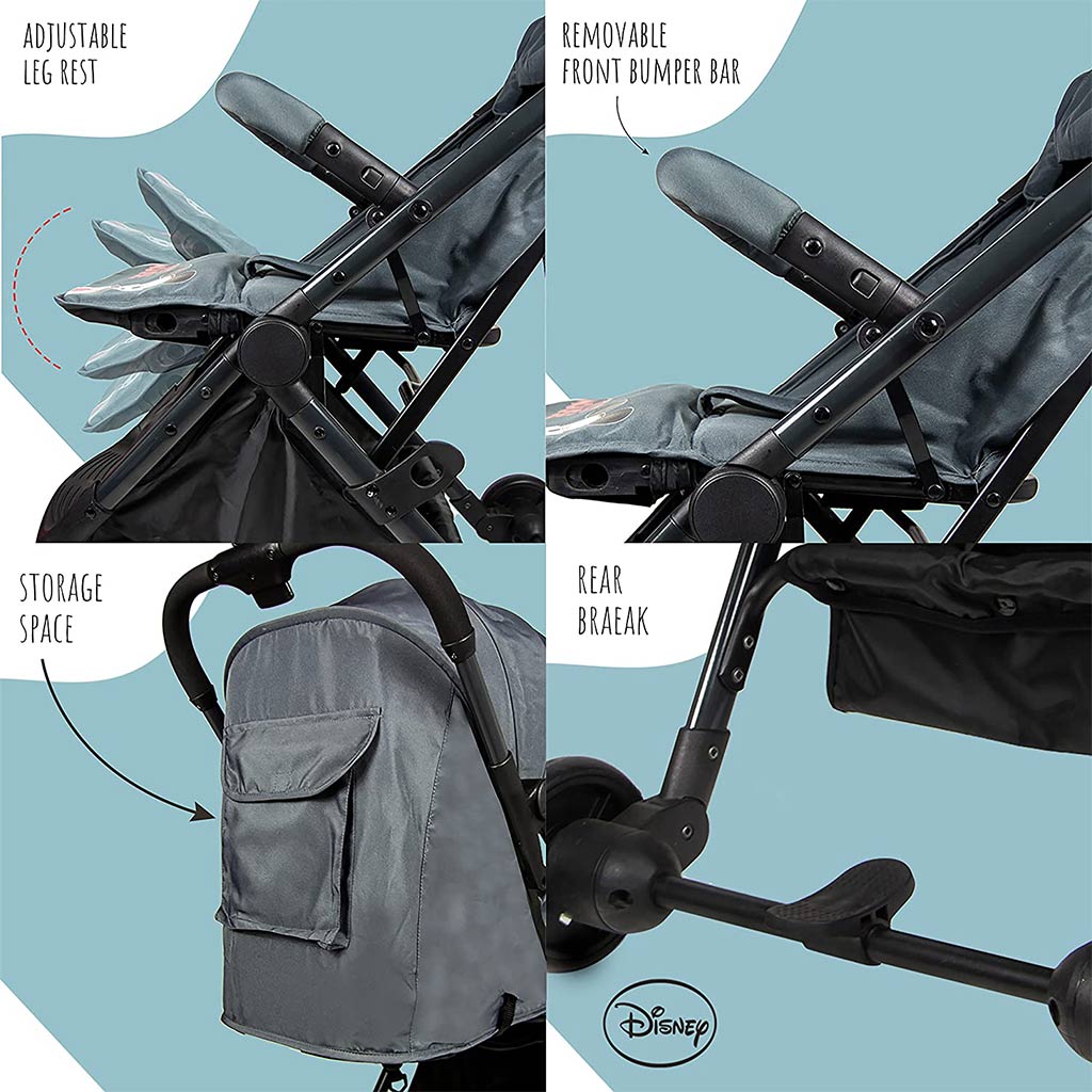 Disney Mickey Mouse Light Weight Travel Stroller For 0 - 36 Months Baby - S101 Mickey - Easy Pharmacy LLC