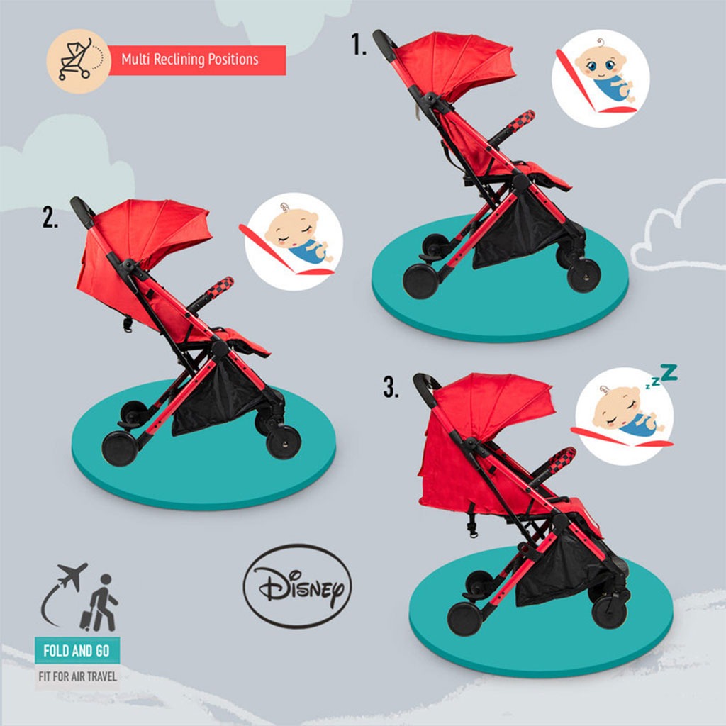Disney Cars Lightning McQueen Light Weight Travel Stroller For 0 - 36 Months Baby - S101 Cars - Easy Pharmacy LLC