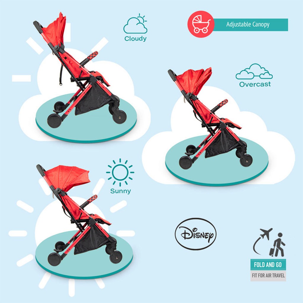 Disney Cars Lightning McQueen Light Weight Travel Stroller For 0 - 36 Months Baby - S101 Cars - Easy Pharmacy LLC
