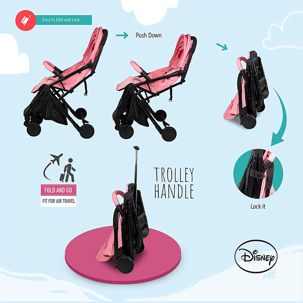 Disney Princess Light Weight Travel Stroller For 0 - 36 Months Baby - S101 Princess - Easy Pharmacy LLC