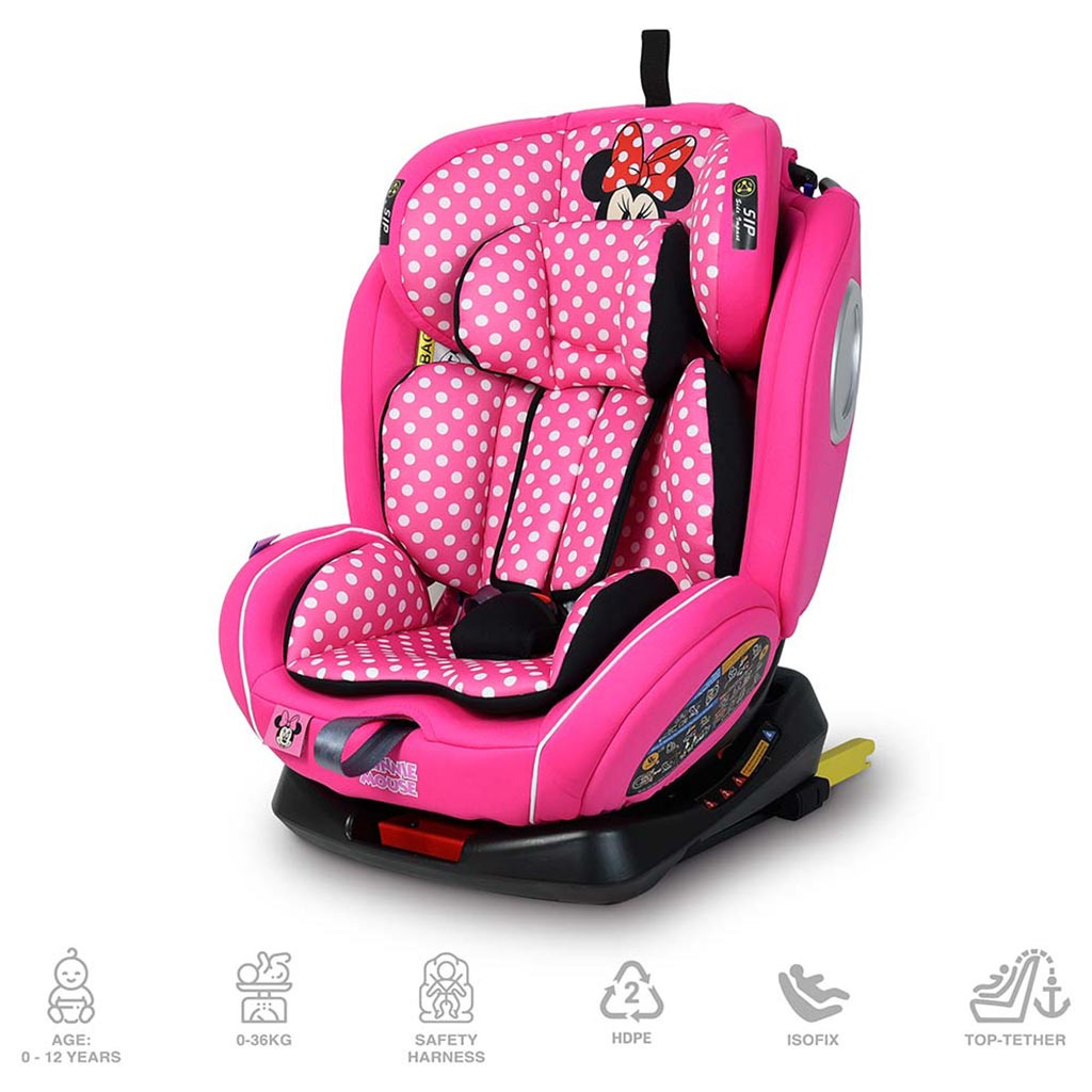 Disney Minnie Mouse 4-In-1 Car Seat For Baby & Kids Up to 36 Kg YC06- Minnie -A - Easy Pharmacy LLC