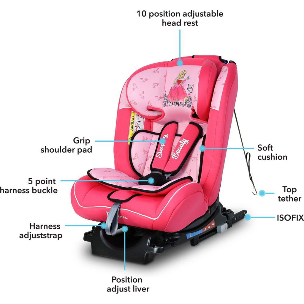 Disney Princess 4-In-1 Car Seat For Baby/Kids Up to 36Kg - Princess-A - Easy Pharmacy LLC