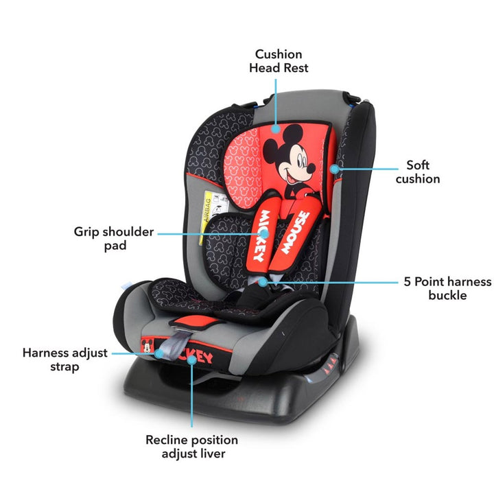 Disney Mickey Mouse 3-In-1 Car Seat For Baby/Kids Up to 25Kg - ZY19 - Easy Pharmacy LLC