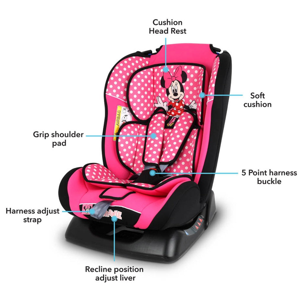 Disney Minnie Mouse 3-In-1 Car Seat For Baby/Kids Up to 25Kg - Assorted ZY19 - Easy Pharmacy LLC