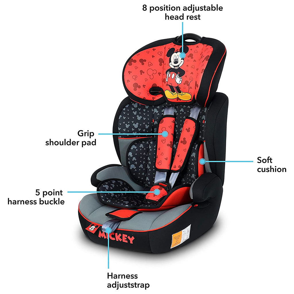 Disney Mickey Mouse 3-In-1 Car Seat For Baby/Kids Up to 36kg ZY10 - Easy Pharmacy LLC