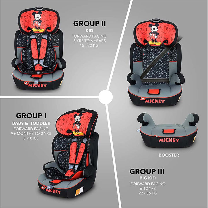 Disney Mickey Mouse 3-In-1 Car Seat For Baby/Kids Up to 36kg ZY10 - Easy Pharmacy LLC