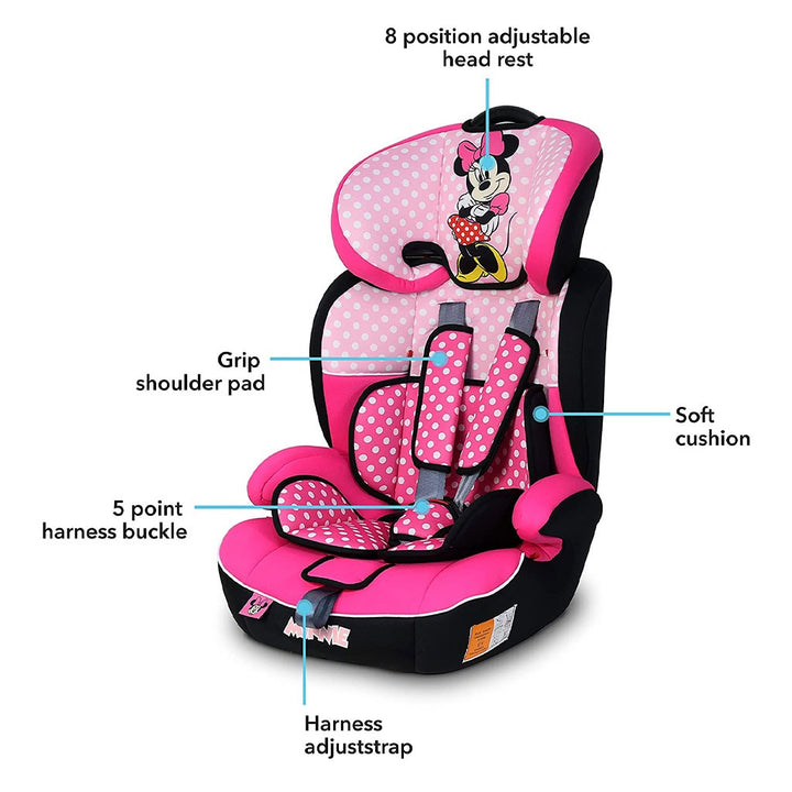 Disney Minnie Mouse 3-In-1 Car Seat For Baby/Kids Up to 36Kg - Assorted ZY10 - Easy Pharmacy LLC
