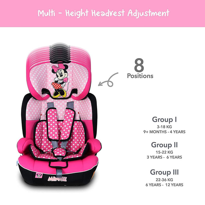 Disney Minnie Mouse 3-In-1 Car Seat For Baby/Kids Up to 36Kg - Assorted ZY10 - Easy Pharmacy LLC