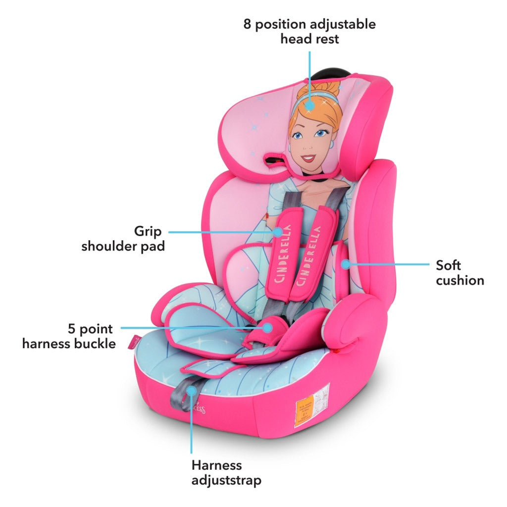 Disney Princess 3-In-1 Car Seat For Baby/Kids Up to 36Kg ZY10 - Easy Pharmacy LLC