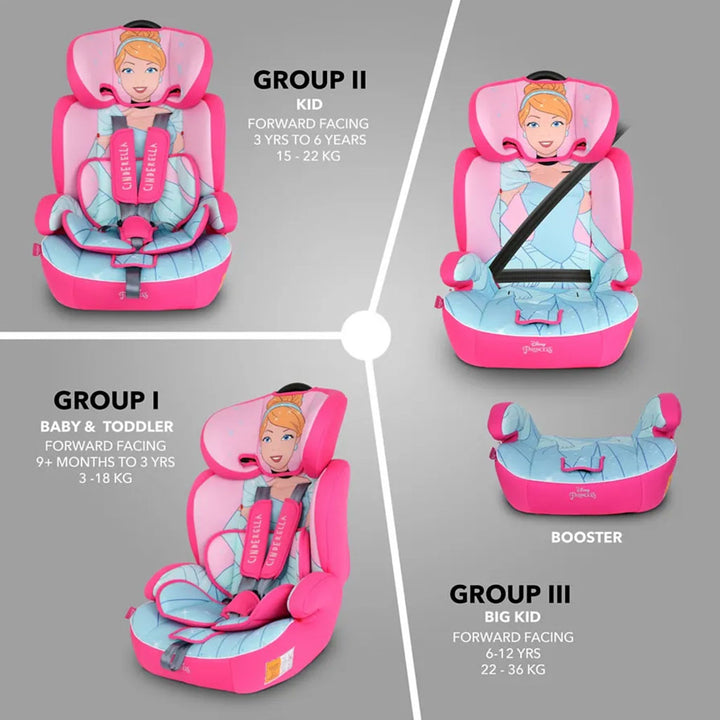 Disney Princess 3-In-1 Car Seat For Baby/Kids Up to 36Kg ZY10 - Easy Pharmacy LLC