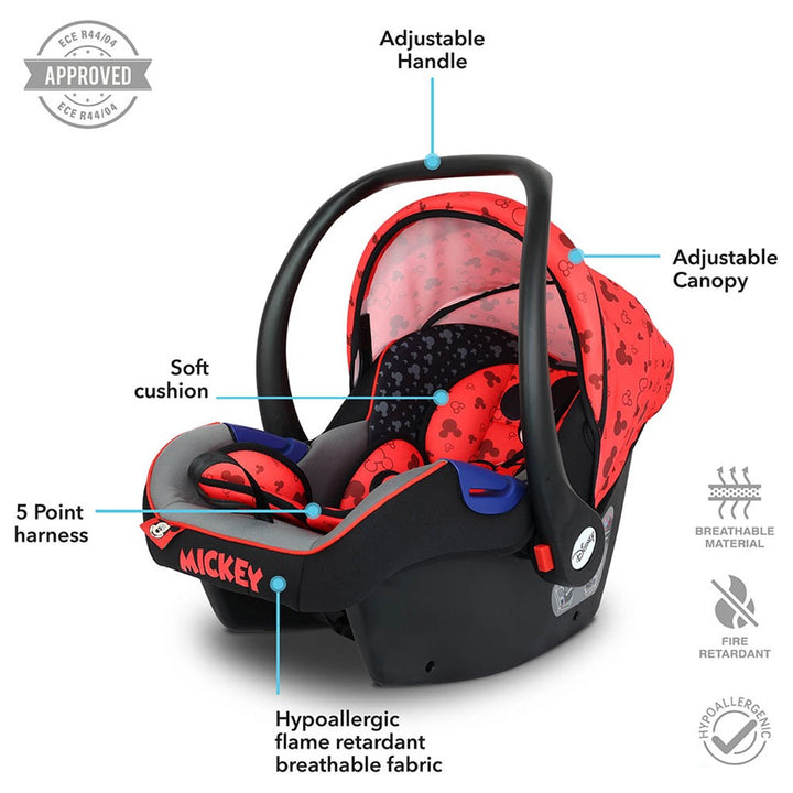 Disney Mickey Mouse Car Seat/Baby Carrier For Baby Up to 13Kg - ZY07 Mickey-A - Easy Pharmacy LLC