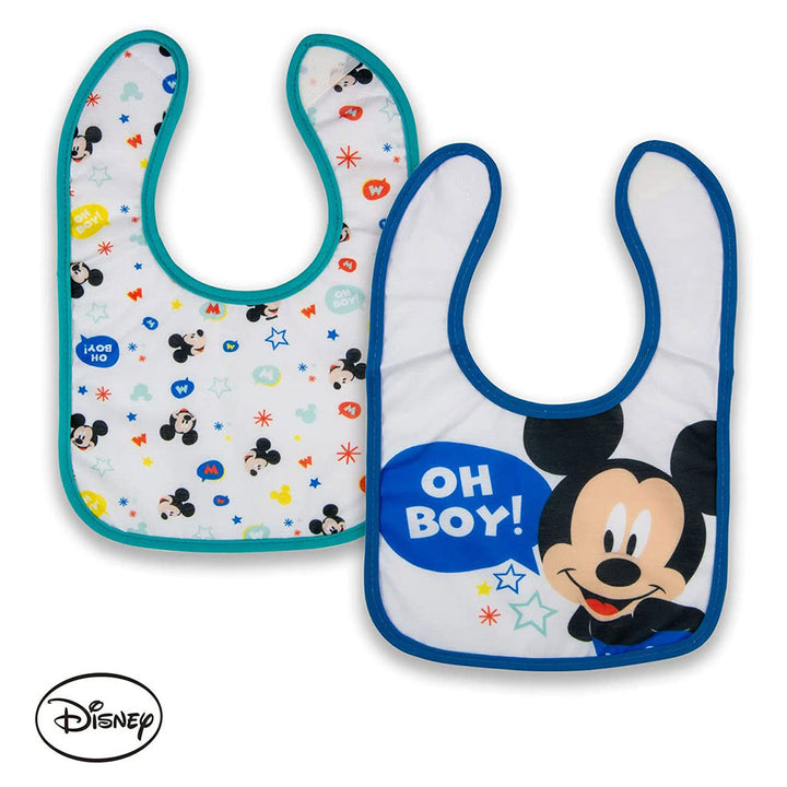 Disney Mickey Mouse Washable Waterproof Cotton Bibs For Babies, Pack of 2's - Easy Pharmacy LLC