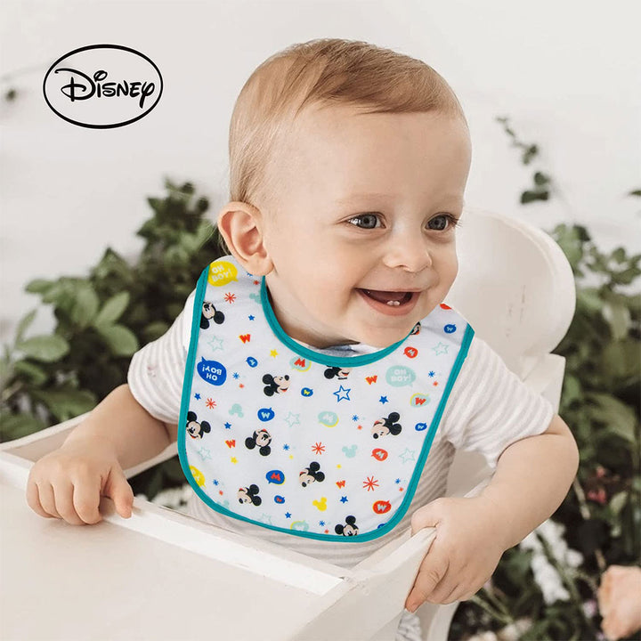Disney Mickey Mouse Washable Waterproof Cotton Bibs For Babies, Pack of 2's - Easy Pharmacy LLC