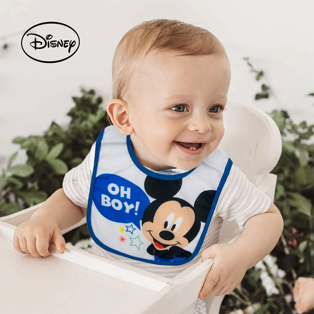 Disney Mickey Mouse Washable Waterproof Cotton Bibs For Babies, Pack of 2's - Easy Pharmacy LLC