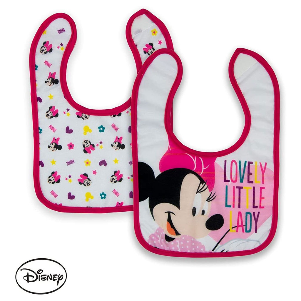 Disney Minnie Mouse Washable Waterproof Cotton Bibs For Babies, Pack of 2's - Easy Pharmacy LLC