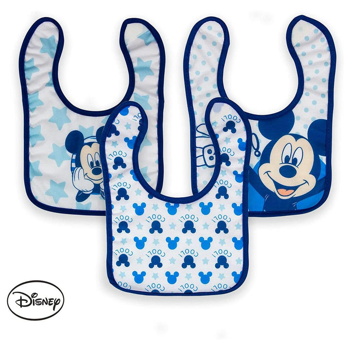 Disney Mickey Mouse Washable Waterproof Cotton Bibs For Babies, Pack of 3's - Easy Pharmacy LLC