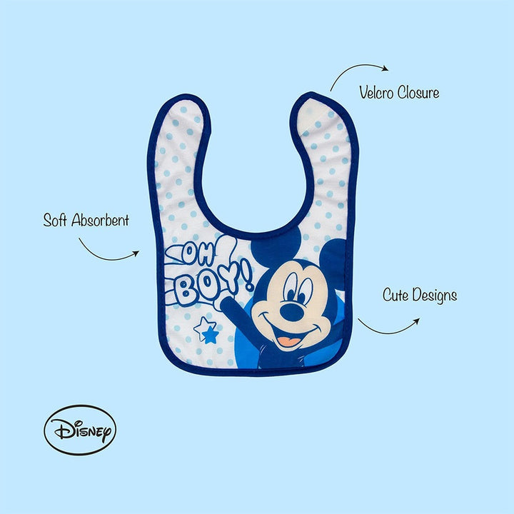 Disney Mickey Mouse Washable Waterproof Cotton Bibs For Babies, Pack of 3's - Easy Pharmacy LLC