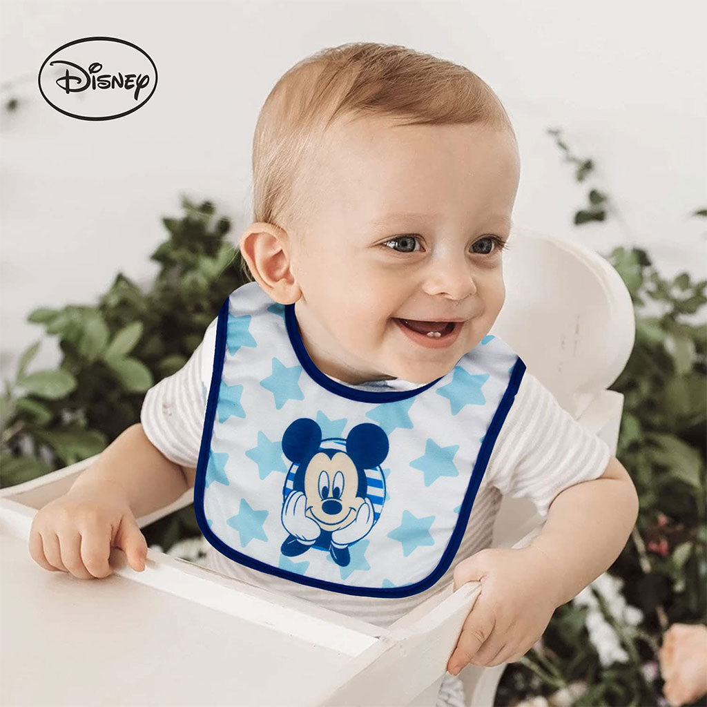 Disney Mickey Mouse Washable Waterproof Cotton Bibs For Babies, Pack of 3's - Easy Pharmacy LLC