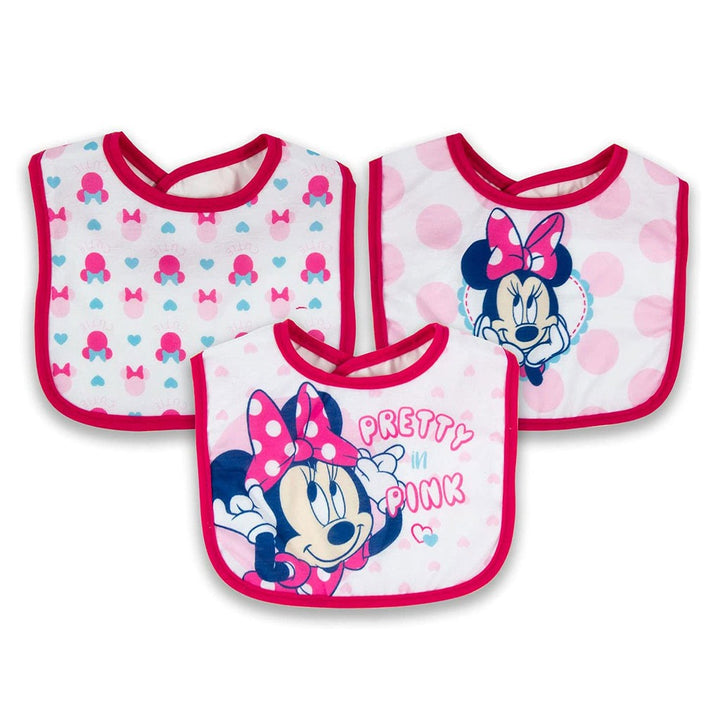 Disney Minnie Mouse Washable Waterproof Cotton Bibs For Babies, Pack of 3's - Easy Pharmacy LLC
