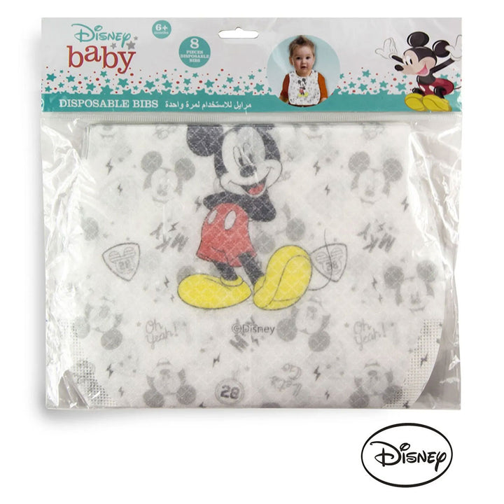 Disney Mickey Mouse Leak Proof Disposable Baby Bibs Assorted, Pack of 8's - Easy Pharmacy LLC