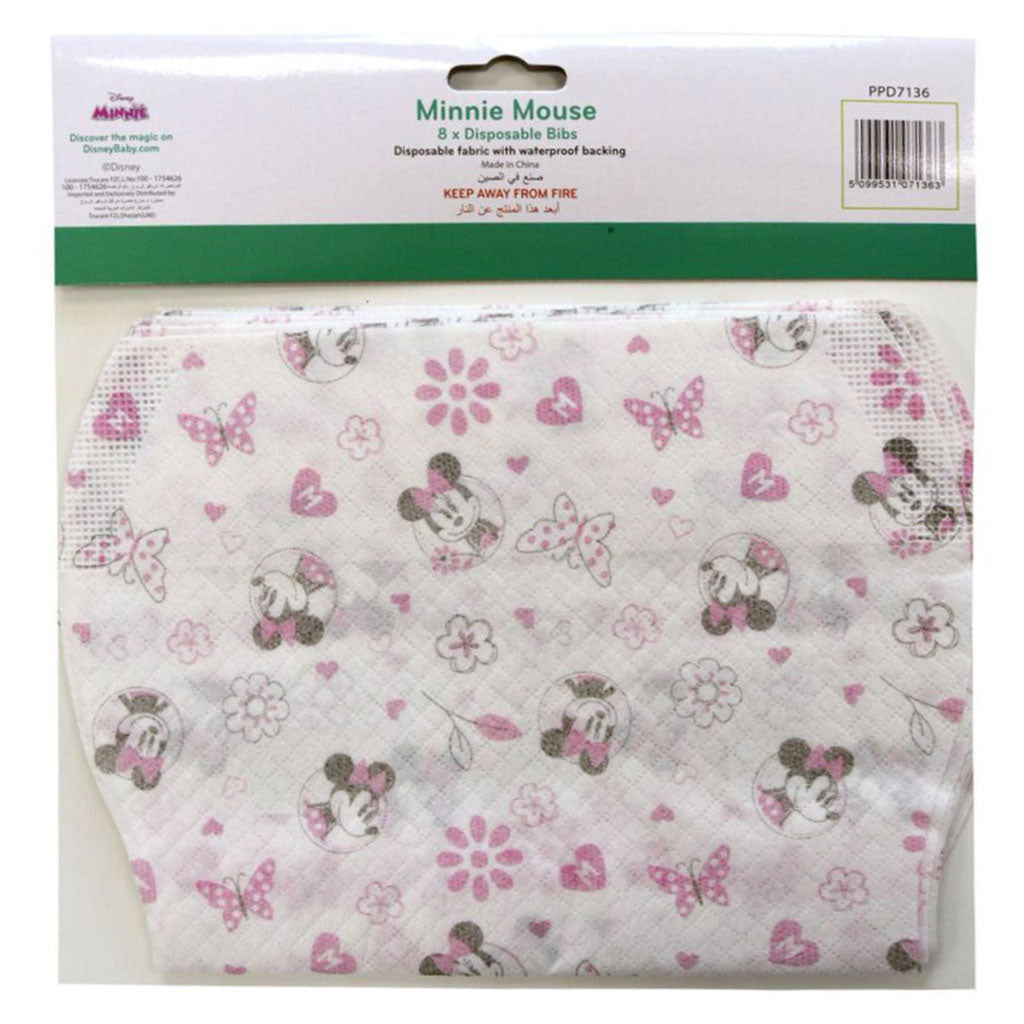 Disney Minnie Mouse Leak Proof Disposable Baby Bibs Assorted, Pack of 8's - Easy Pharmacy LLC