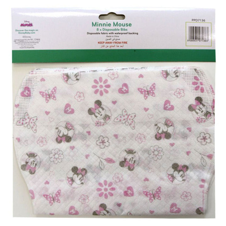Disney Minnie Mouse Leak Proof Disposable Baby Bibs Assorted, Pack of 8's - Easy Pharmacy LLC