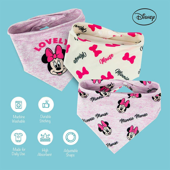 Disney Minnie Mouse Bandana Bib For Baby, Pack of 3's - TRHA15986B - Easy Pharmacy LLC