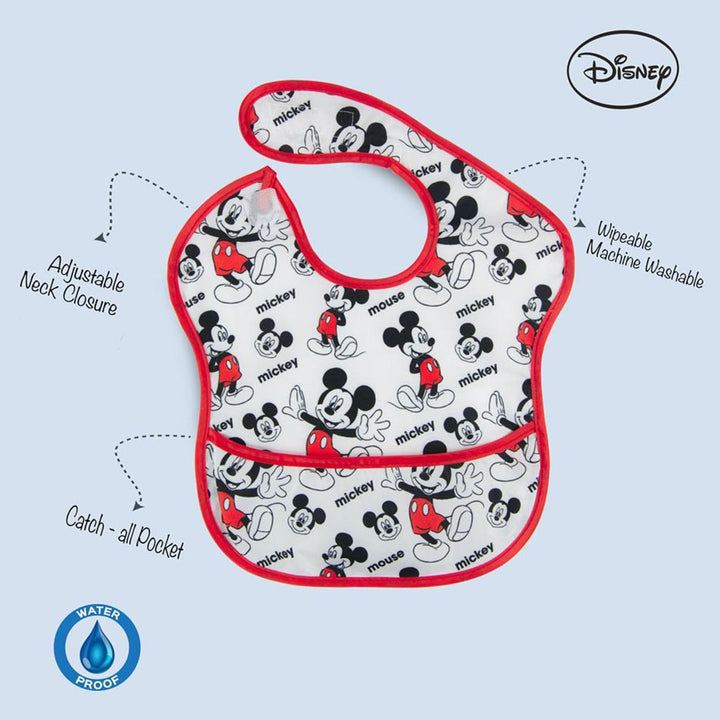 Disney Mickey Mouse Washable Waterproof Bib For 6+ Months Baby, Pack of 1's - Easy Pharmacy LLC