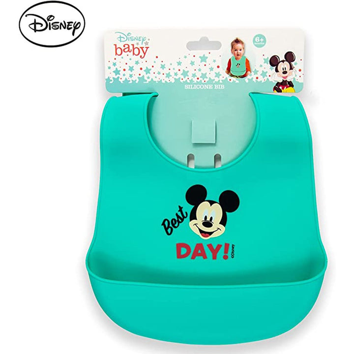 Disney Mickey Mouse Super Soft, Easy Clean Silicone Bib For 6+ Months Baby, Green, Pack of 1's - Easy Pharmacy LLC