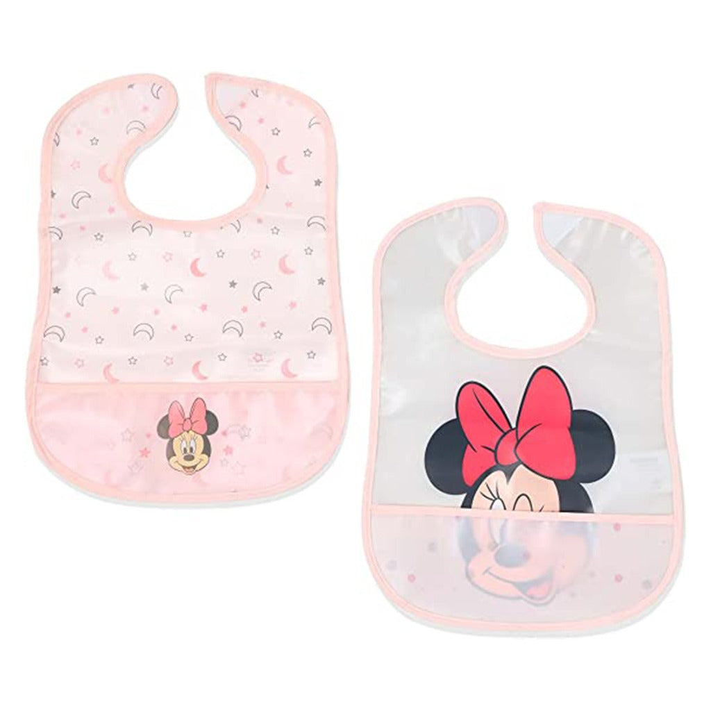 Disney Minnie Mouse Washable Waterproof Peva Apron Bib For 6+ Month Baby, Pack of 2's - Easy Pharmacy LLC